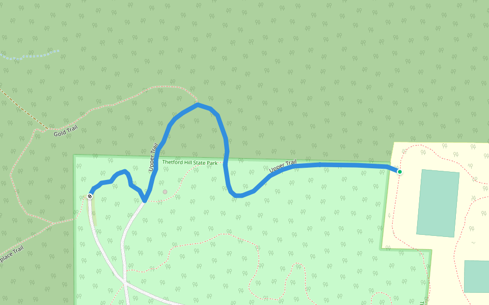 Upper Trail walking route map in Thetford