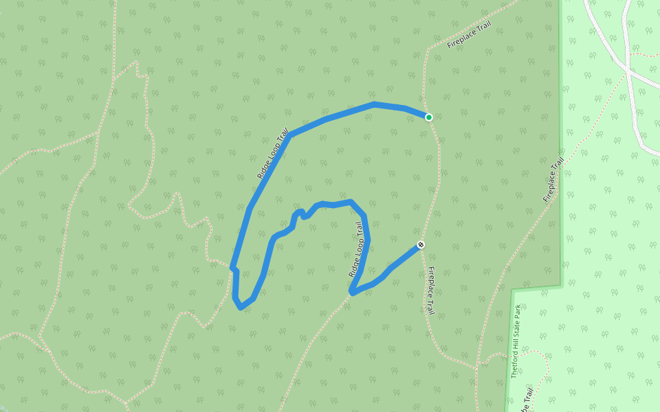 Ridge Loop Trail walking route map in Thetford