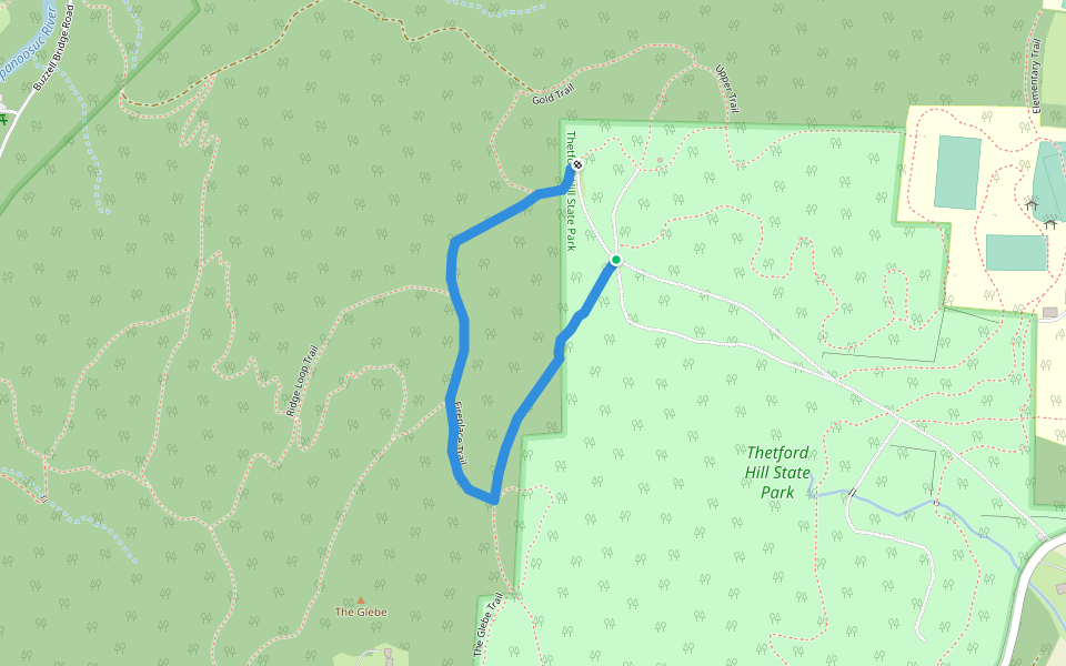Fireplace Trail walking route map in Thetford