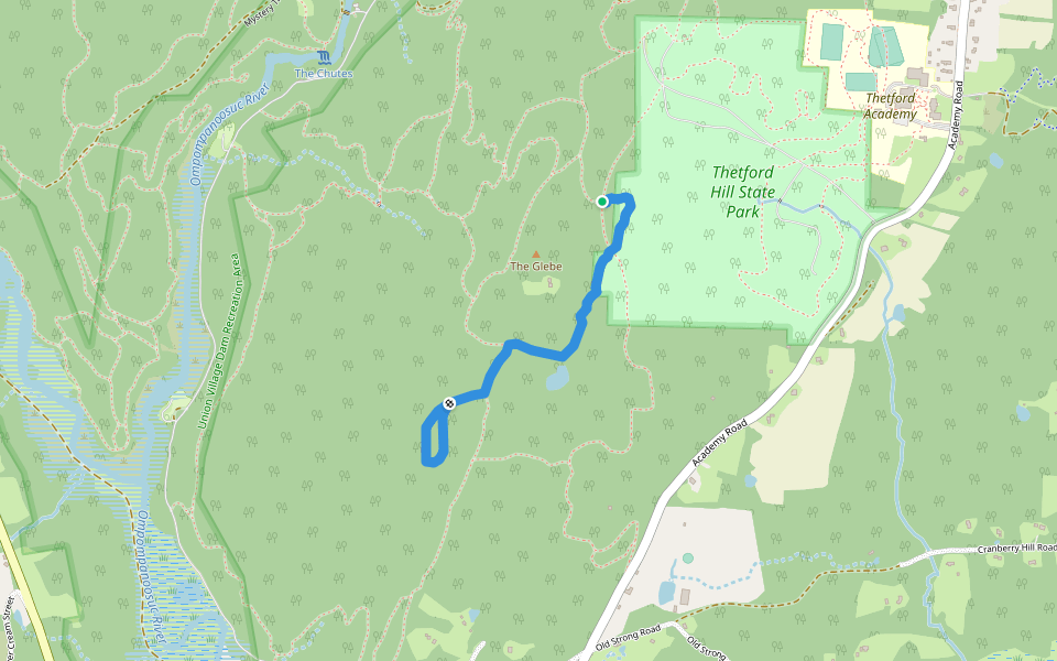 The Glebe Trail walking route map in Thetford