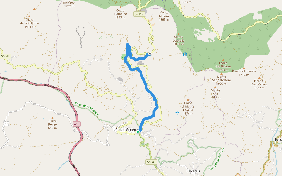 Balconata su Polizzi Generosa Ovest walking route map in Polizzi Generosa