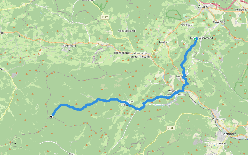 Wiener Wallfahrerweg walking route map in Schwarzensee
