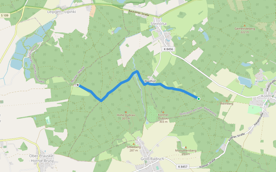 Oberlausitzer Wanderstiefel walking route map in Quitzdorf am See