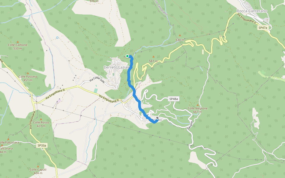 Cerreto Laziale-Gerano walking route map in Cerreto Laziale