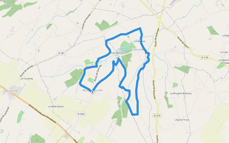 De sources en fontaines walking route map in Bourgeauville
