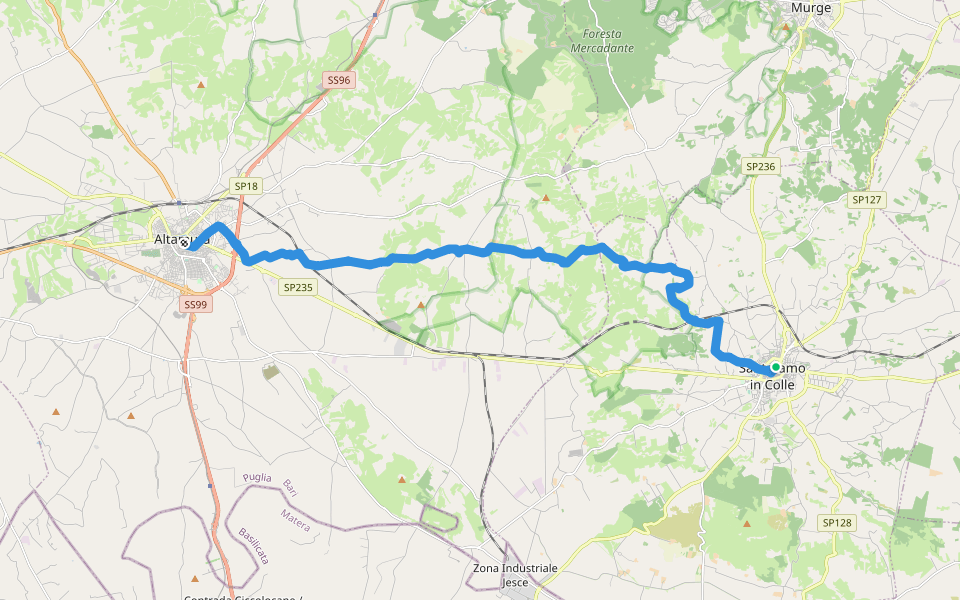Via Peuceta Tappa 4 walking route map in Santeramo In Colle