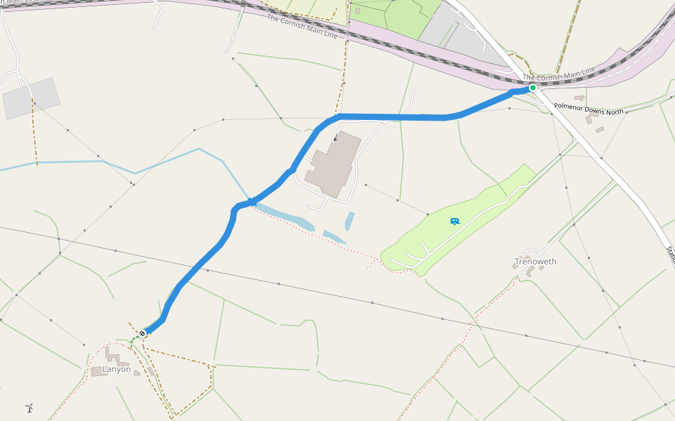 Gwinear-Gwithian BR 16 walking route map in Gwinear
