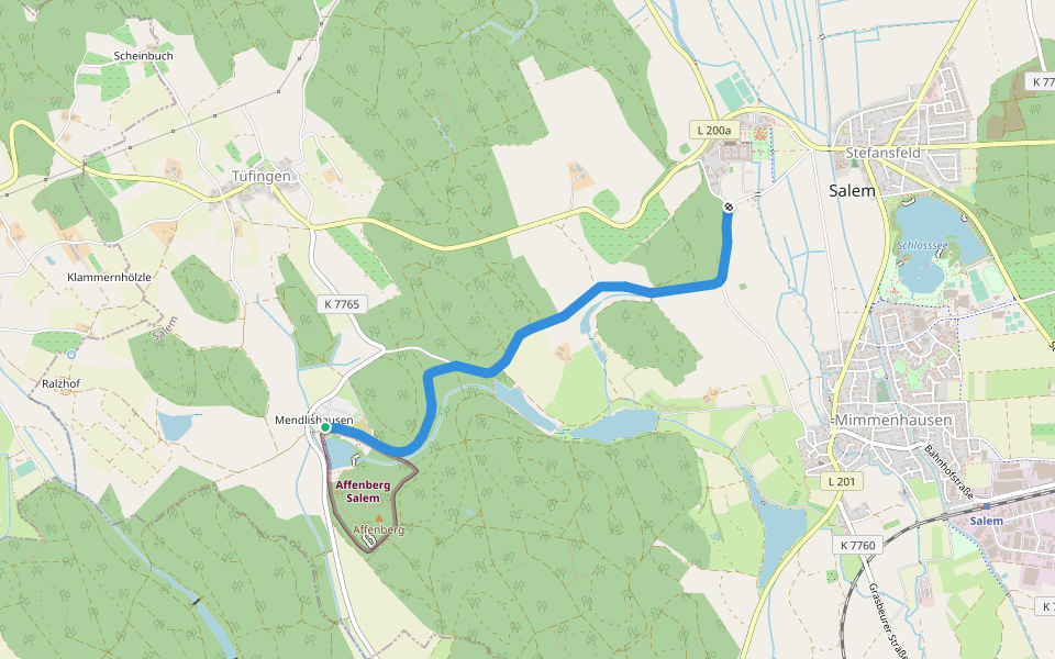 Prälatenweg am Bodensee walking route map in Salem