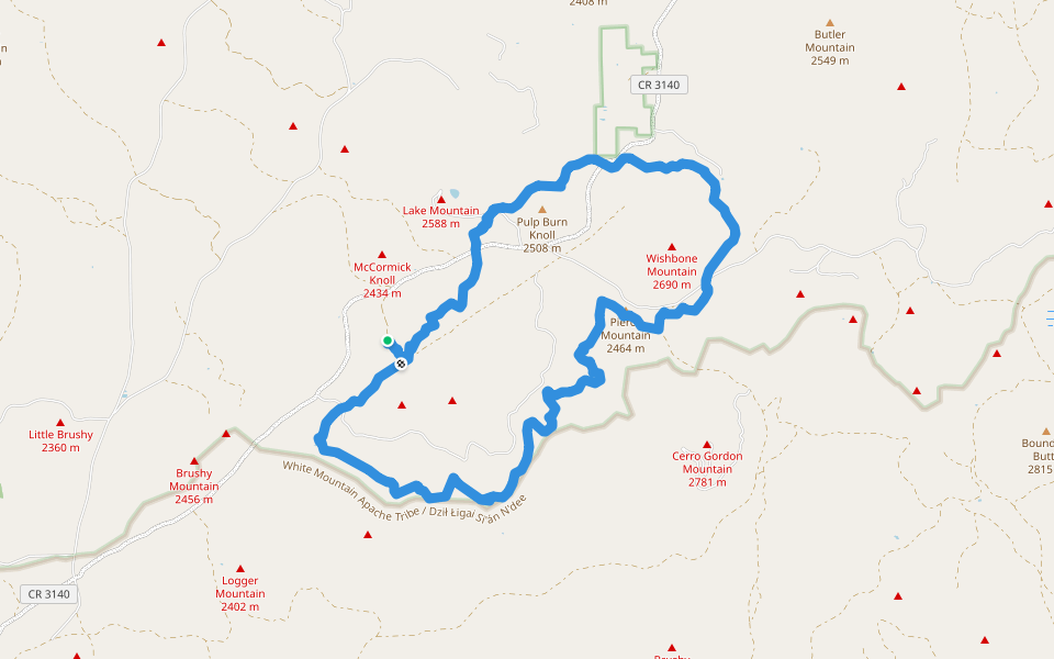 Los Burros Trail walking route map in McNary