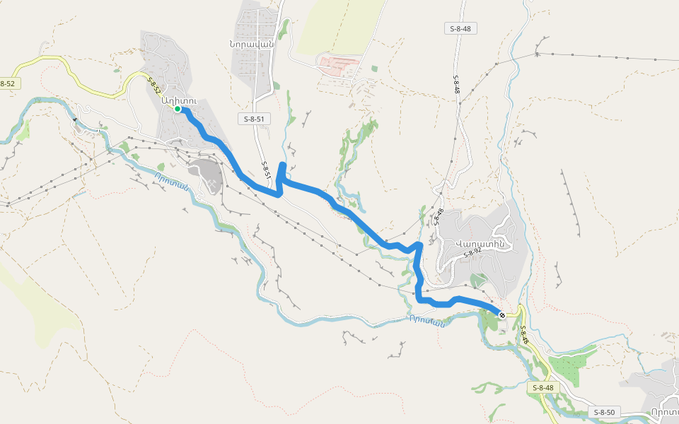 Aghitu – Vorotnavank walking route map in Aghitu