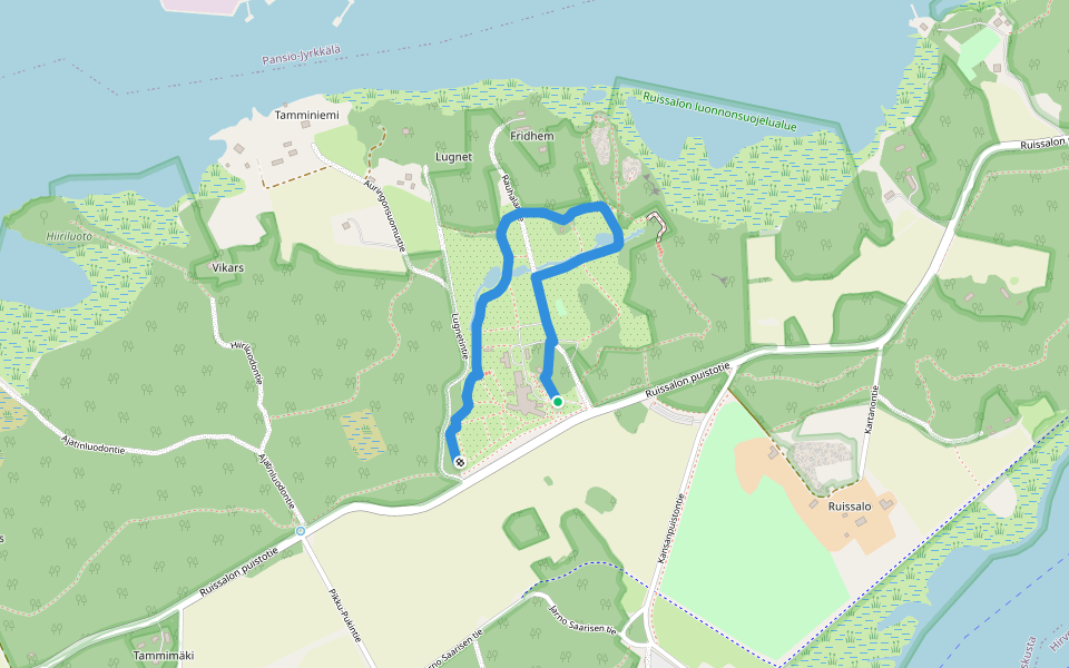 Ruissalon Aikavaellus walking route map in Saari