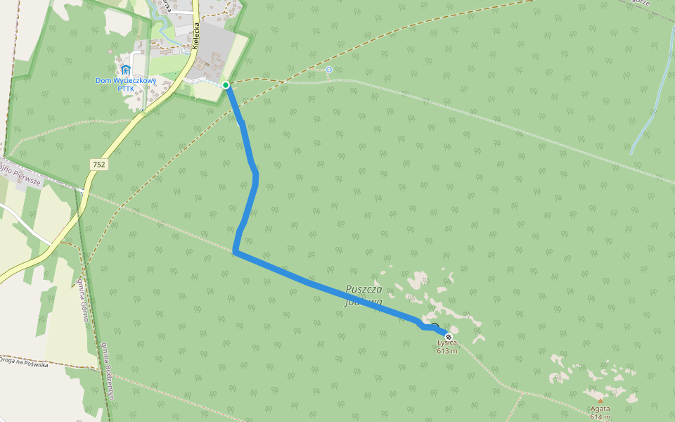Jeden ze szczytów korony Gór Polski walking route map in Rączki