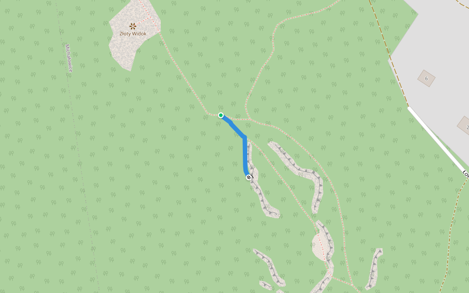 Dojście do Jaskini walking route map in Piechowice