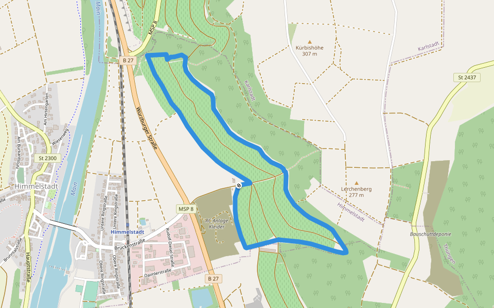 Rundwanderweg H 5 Himmelstadt "Himmelstadter Kelter" walking route map in Himmelstadt
