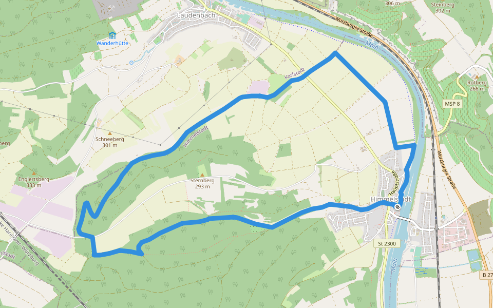 Rundwanderweg H 2 Himmelstadt "Tiefer Brunnen" walking route map in Himmelstadt