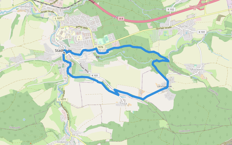 Wanderweg 4 Stadtroda walking route map in Stadtroda