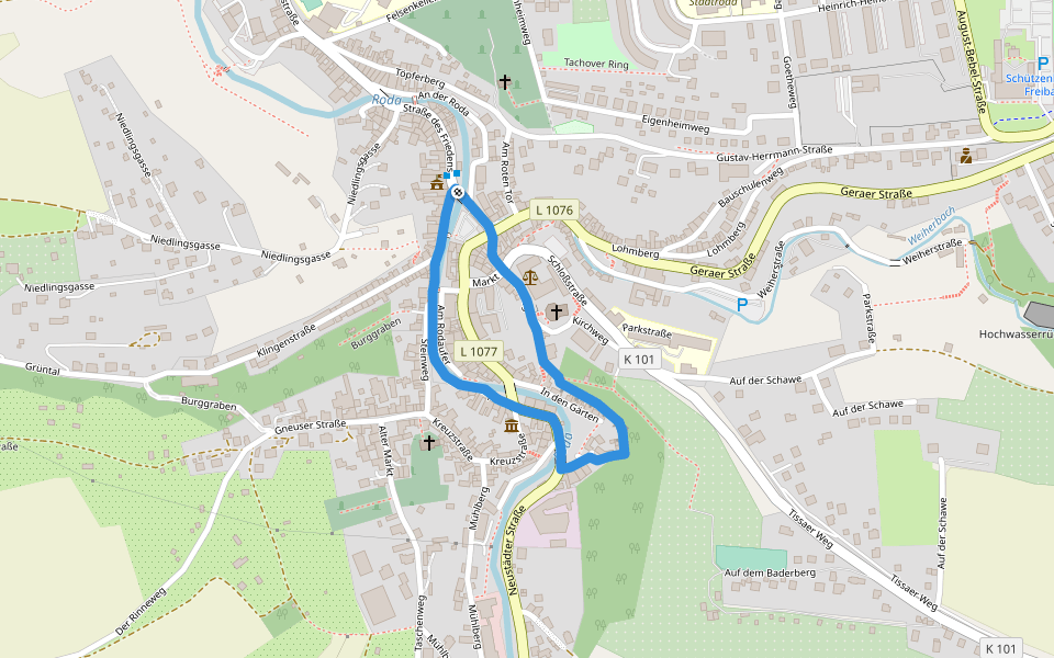 Wanderweg 3 Stadtroda walking route map in Stadtroda