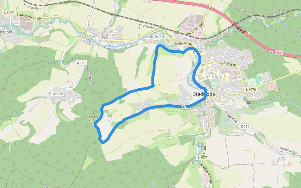 Wanderweg 2 Stadtroda walking route map in Stadtroda