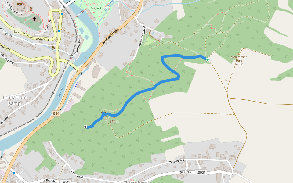 Hamerling-Rundweg walking route map in Gars am Kamp