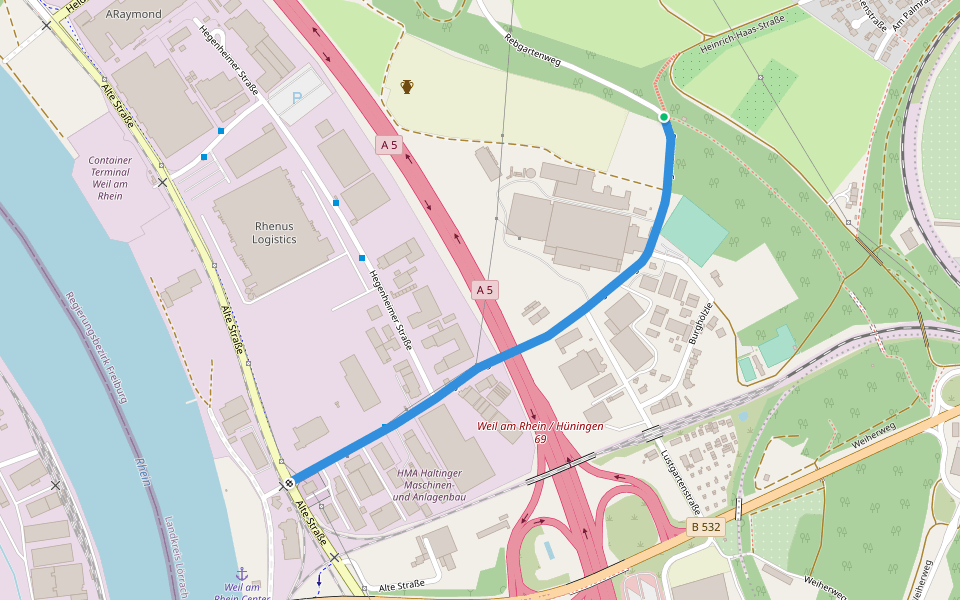 Krebsbachtal - Rebgarten walking route map in Weil am Rhein