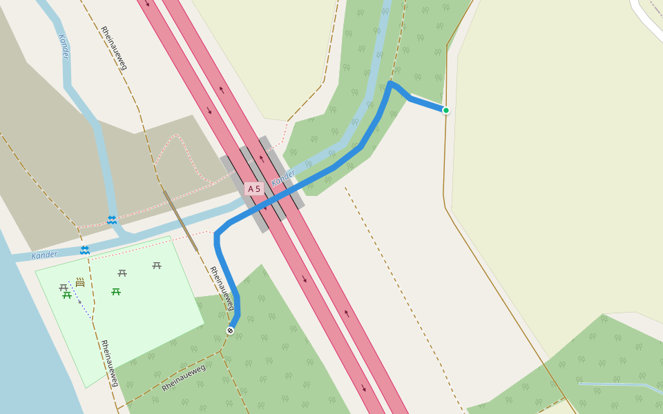 Kanderboden - Kandermündung walking route map in Weil am Rhein