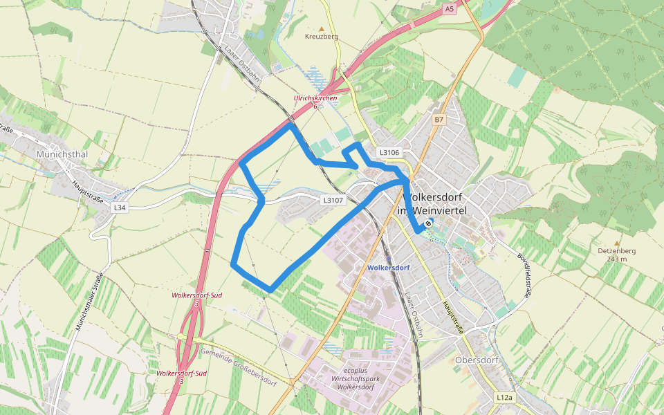 KlimaAktivWeg walking route map in Wolkersdorf im Weinviertel