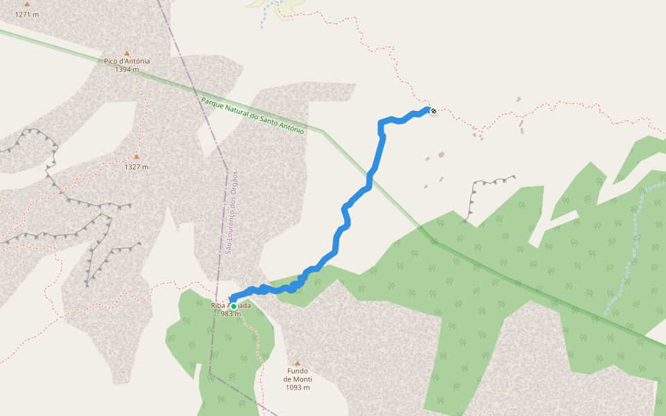 STC6 Santiago Trails walking route map in São Jorge dos Órgãos