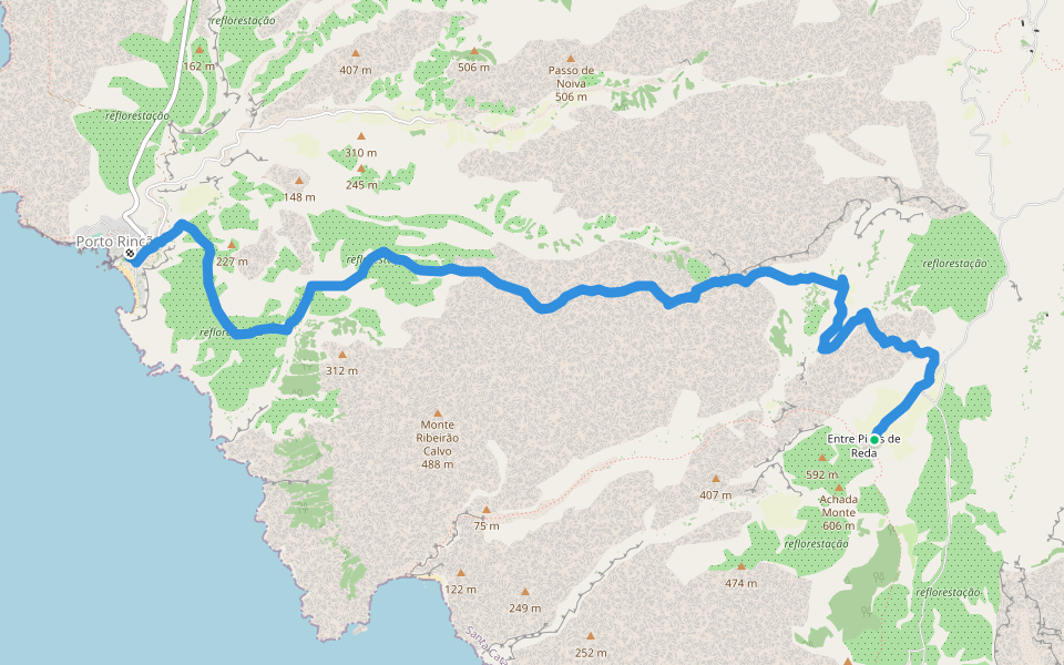 STC8 Santiago Trails walking route map in Palha Carga