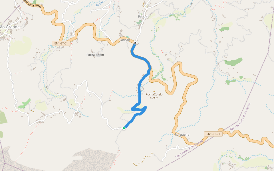 STC11 Stantiago Trails walking route map in Picos