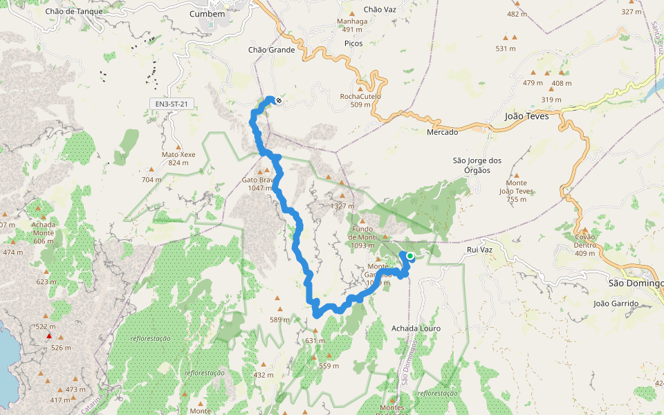 STC15 Santiago Trails walking route map in São Jorge dos Órgãos