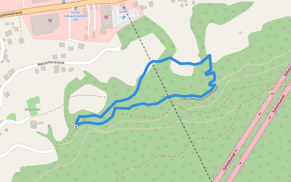 Rundweg Kastanienselve walking route map in Eyholz