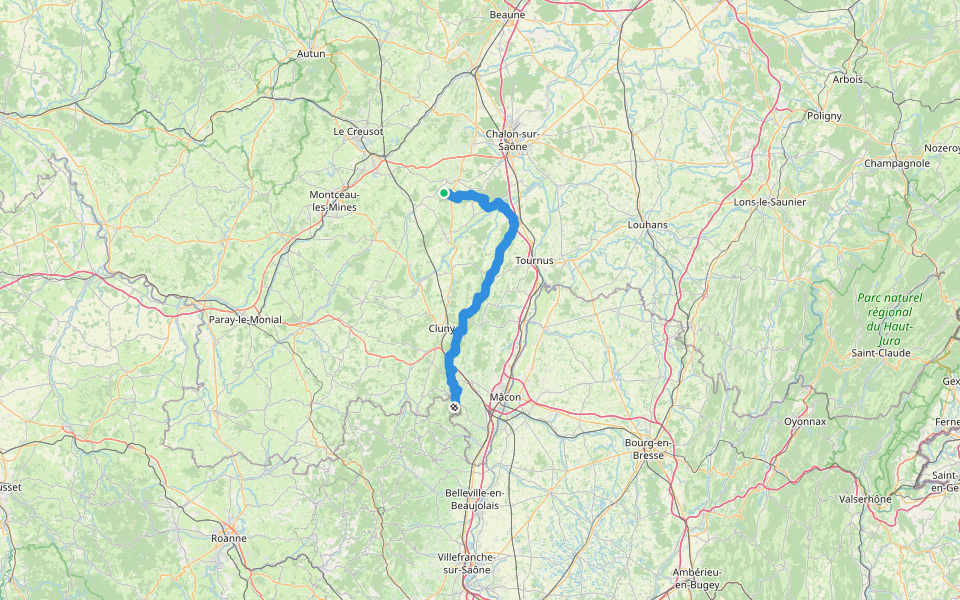 GR 76A walking route map in Saint-Vallerin
