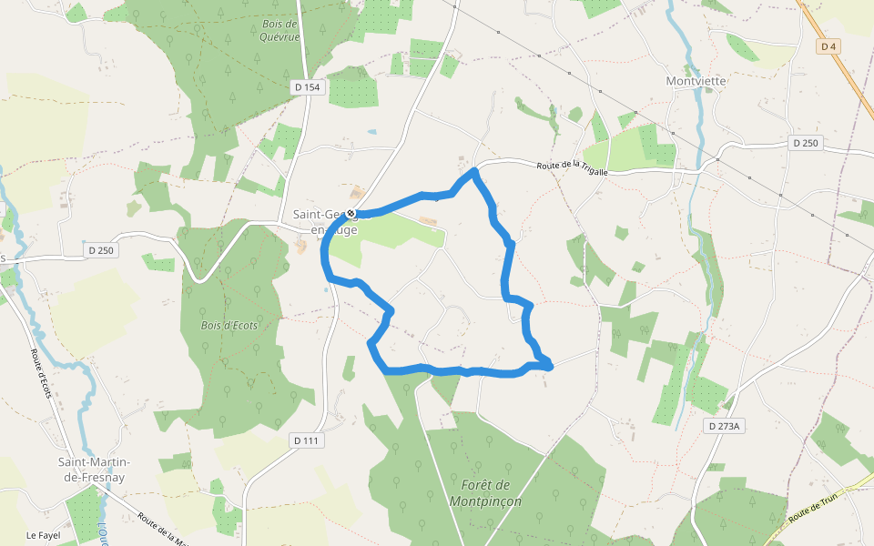 Le Tilleul walking route map in Saint-Pierre-en-Auge