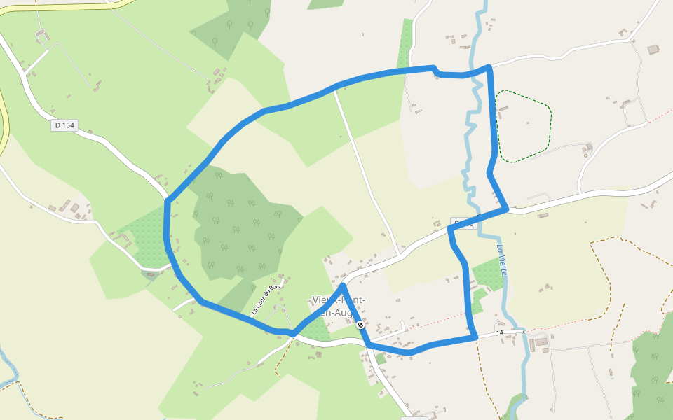 Entre l'Oudon et la Viette walking route map in Saint-Pierre-en-Auge