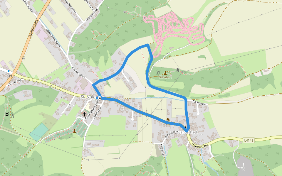 Tut Gut Schritteweg Route 1 walking route map in Sankt Valentin-Landschach