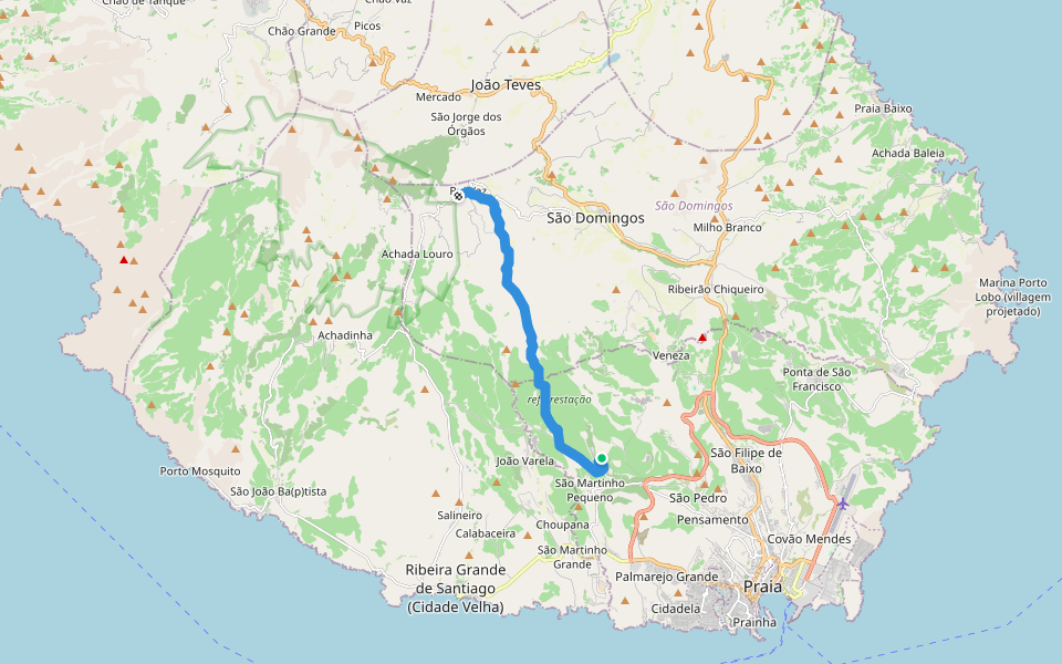 STL5 Santiago Trails walking route map in Dias