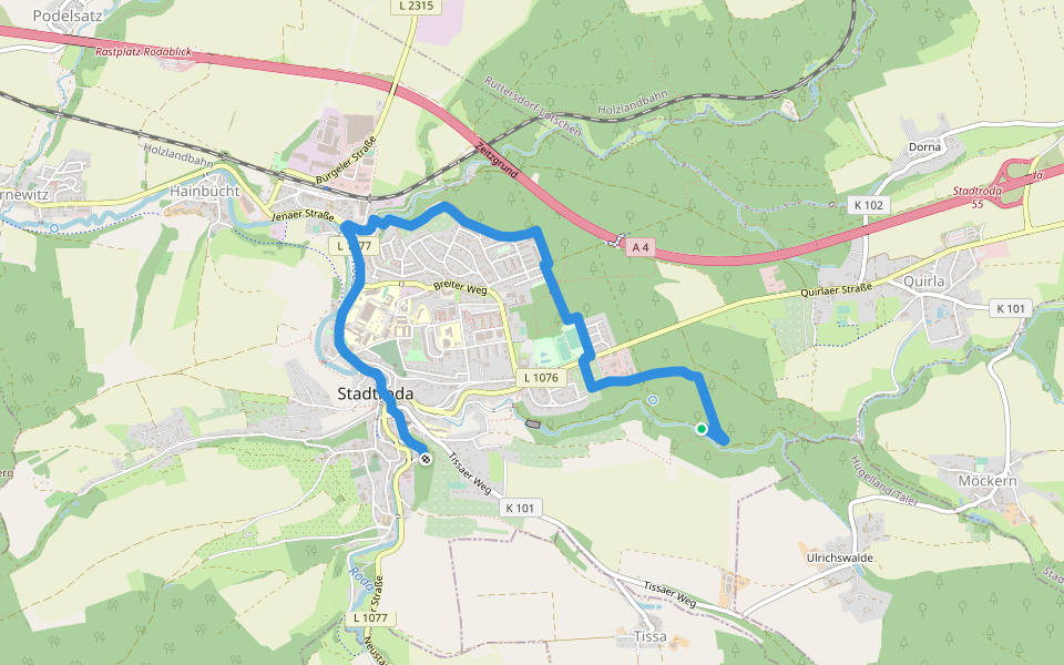 Wanderweg 5 Stadtroda walking route map in Stadtroda