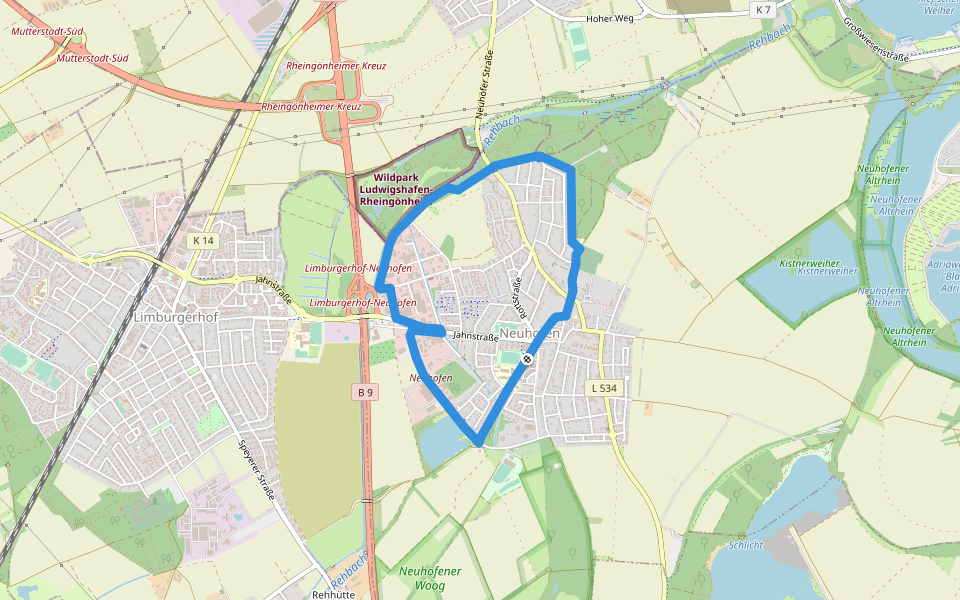 Neuhofen - RW 5 walking route map in Neuhofen