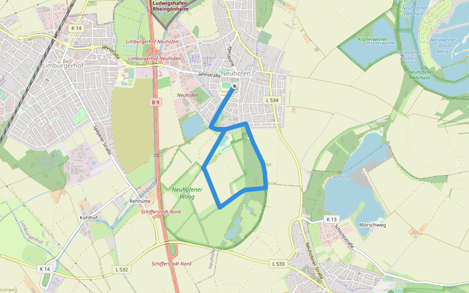 Neuhofen - RW 3 walking route map in Neuhofen