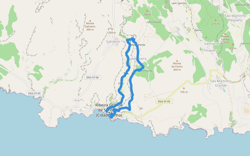 STC1 Santiago Trails walking route map in Cidade Velha