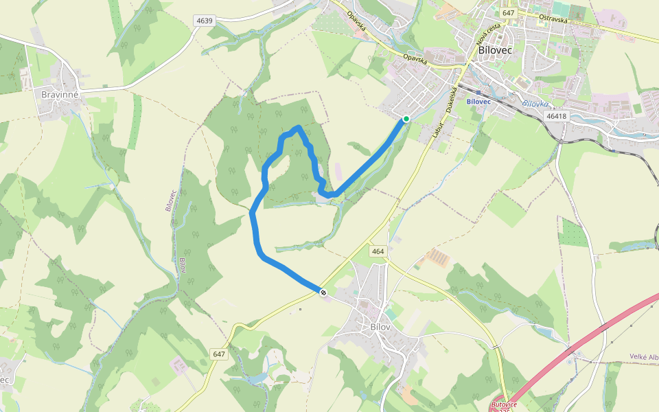 Naučná stezka Hubleska walking route map in Bílovec