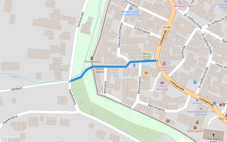 Rhön-Rundweg Fladungen Nr. 6 walking route map in Fladungen