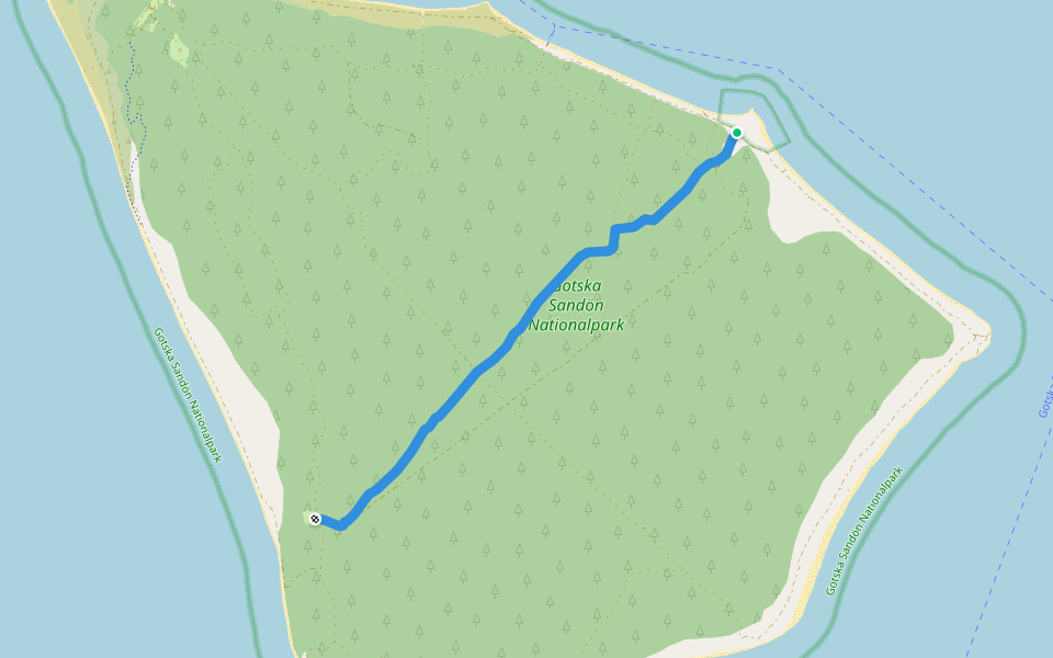Gamla Gården - Säludden walking route map in Gotska Sandön