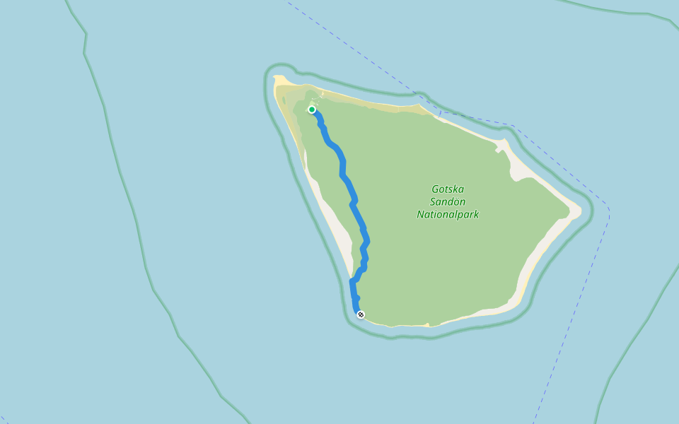 Hamnudden walking route map in Gotska Sandön