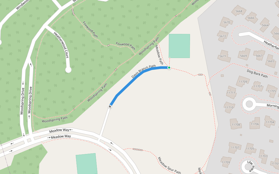 Davis Branch Path walking route map in New Market