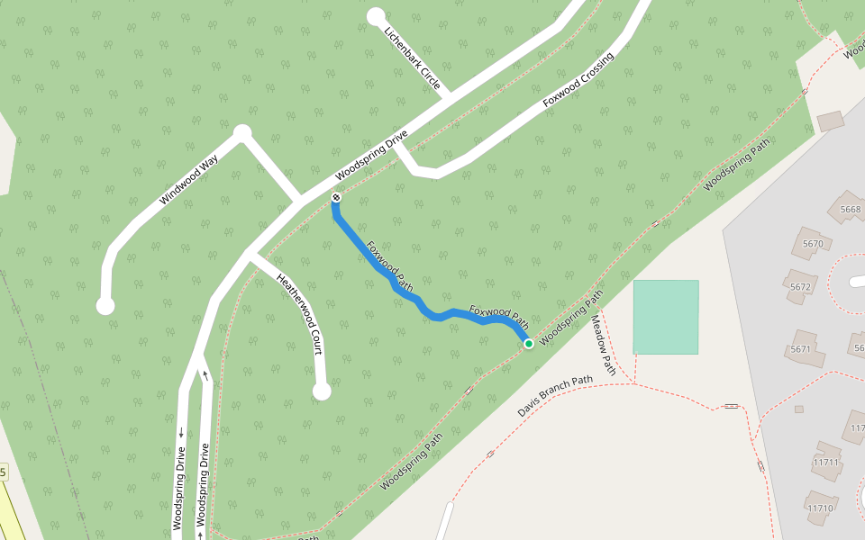 Foxwood Path walking route map in New Market