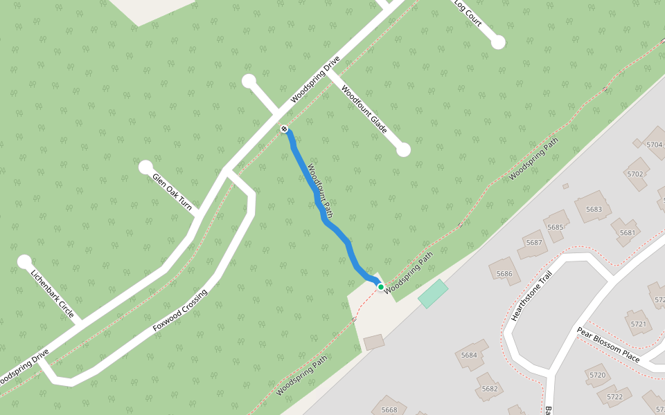 Woodfount Path walking route map in New Market