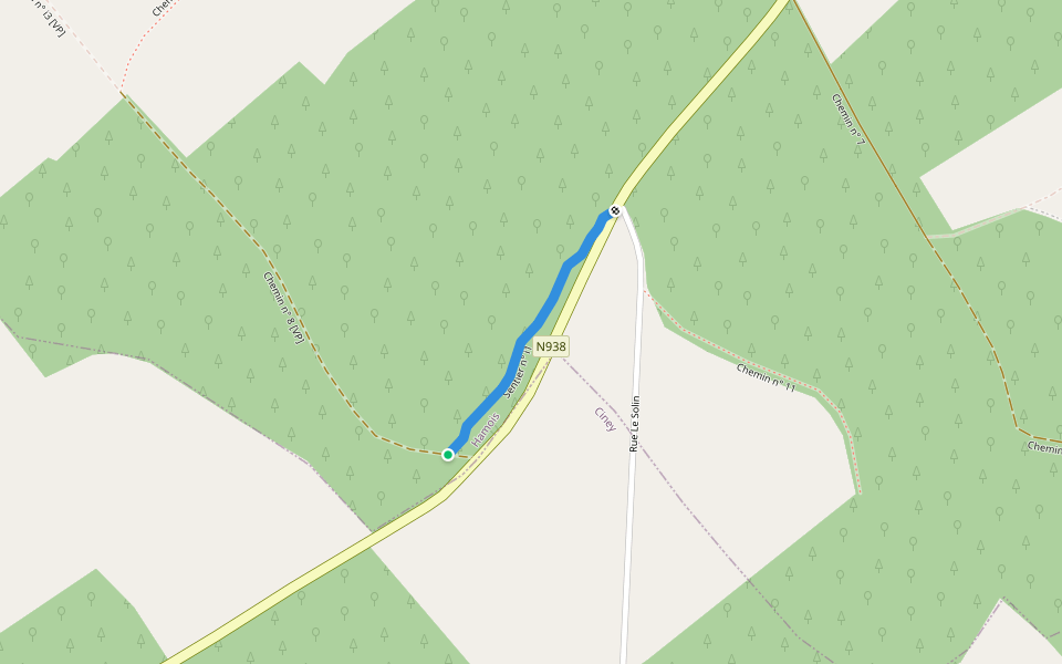 promenade de Jannée walking route map in Hamois