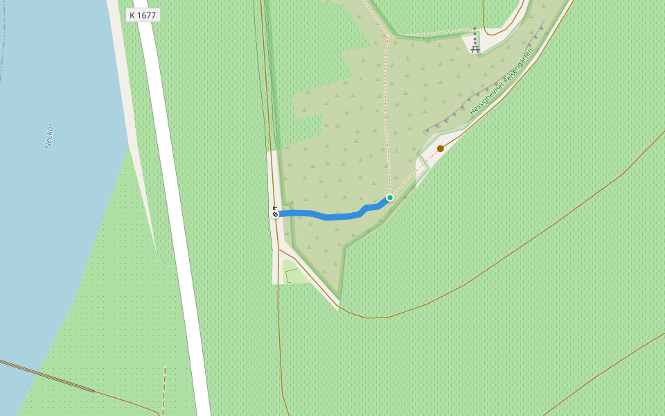 Felsengartenrunde Abkürzung walking route map in Hessigheim