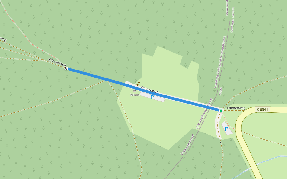 Krinne - Krinne walking route map in Aitern
